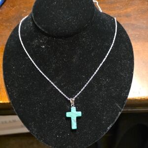 Turquoise Cross Pendant Necklace - Women Jewelry